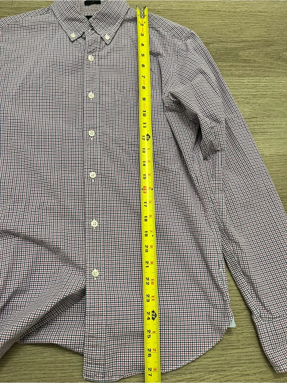 J. Crew Men's Multicolor Micro-Check Button-Down Shirt Slim Size Small